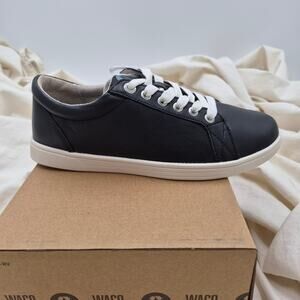 NEW Revitalign Empire Leather Black leather sneaker shoe slipon Women size 6